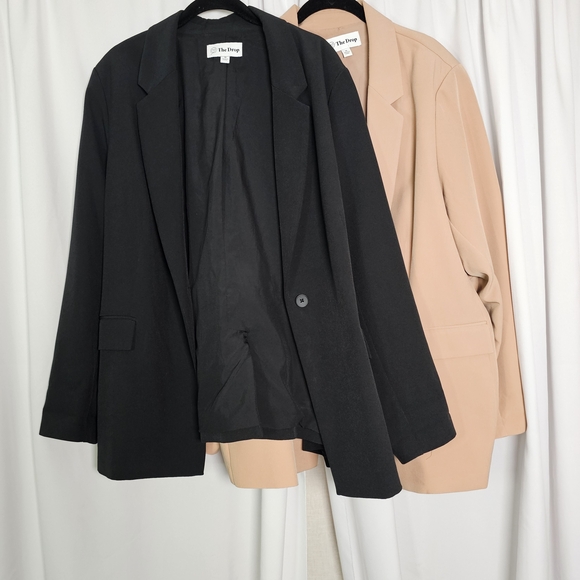 The Drop Jackets & Blazers - Women's Black and Tan Blazers